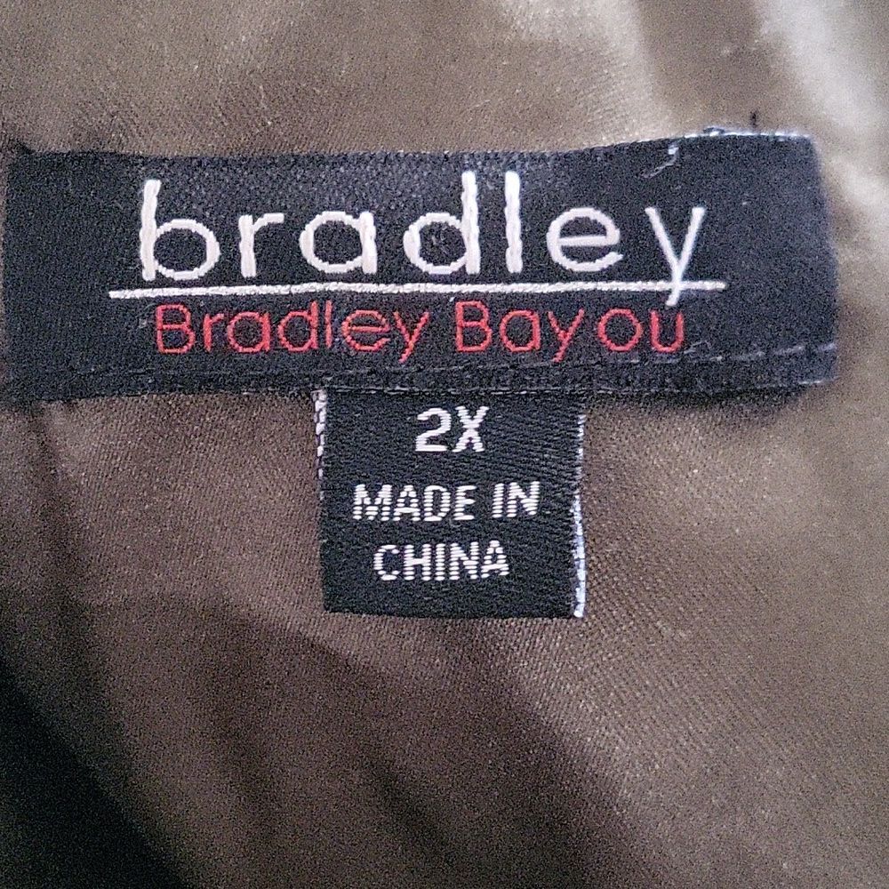 BRADLEY BY BRADLEY BAYOU SOFT SUEDE JACKET CHAIN DETAIL Sz 2X OLIVE GREEN $250 - Picture 11 of 11